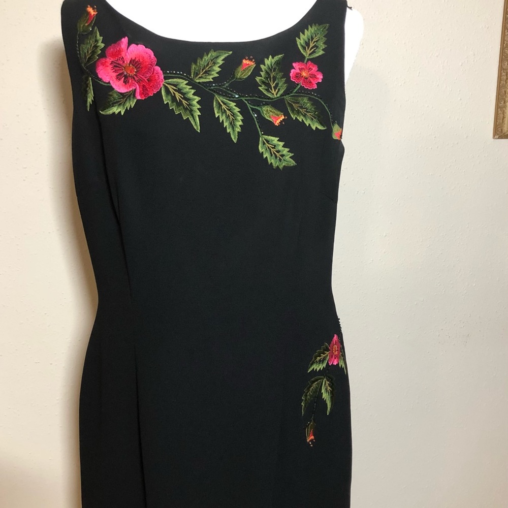 Vintage Embroidered Little Black Dress